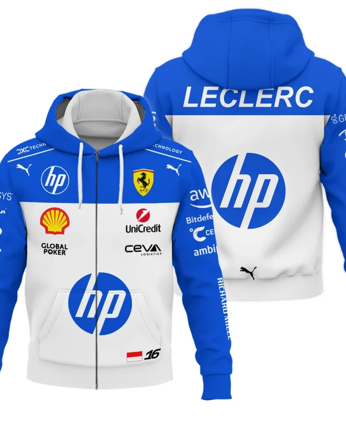2025 Miami GP Charles Leclerc Racing Suit Renault F1 Zipper Hoodie BLVACL260825A1ZHD