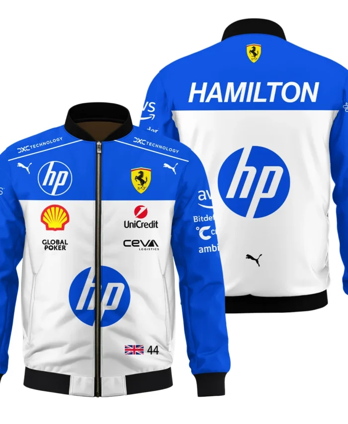 2025 Miami GP Lewis Hamilton Racing Suit Ferrari F1 Bomber BLVALH180825A1BB