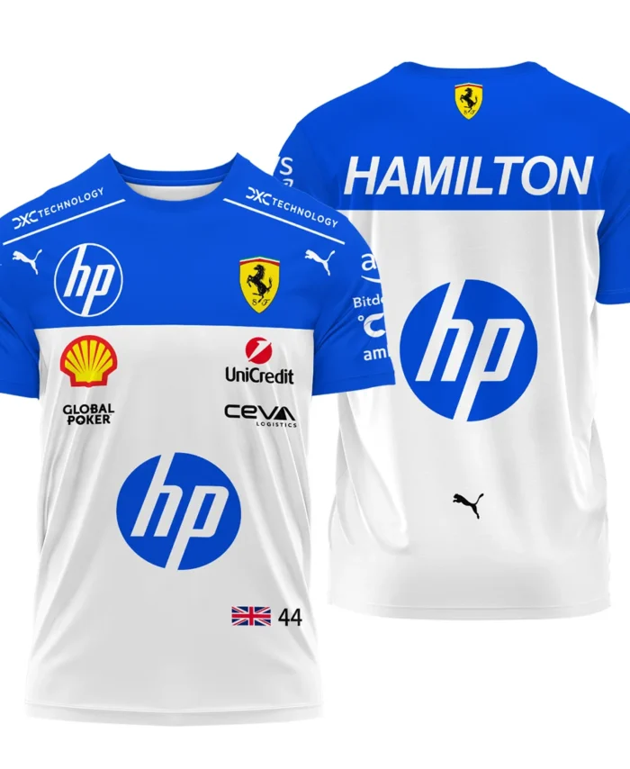 2025 Miami GP Lewis Hamilton Racing Suit Ferrari F1 T-Shirt BLVALH180825A1TS