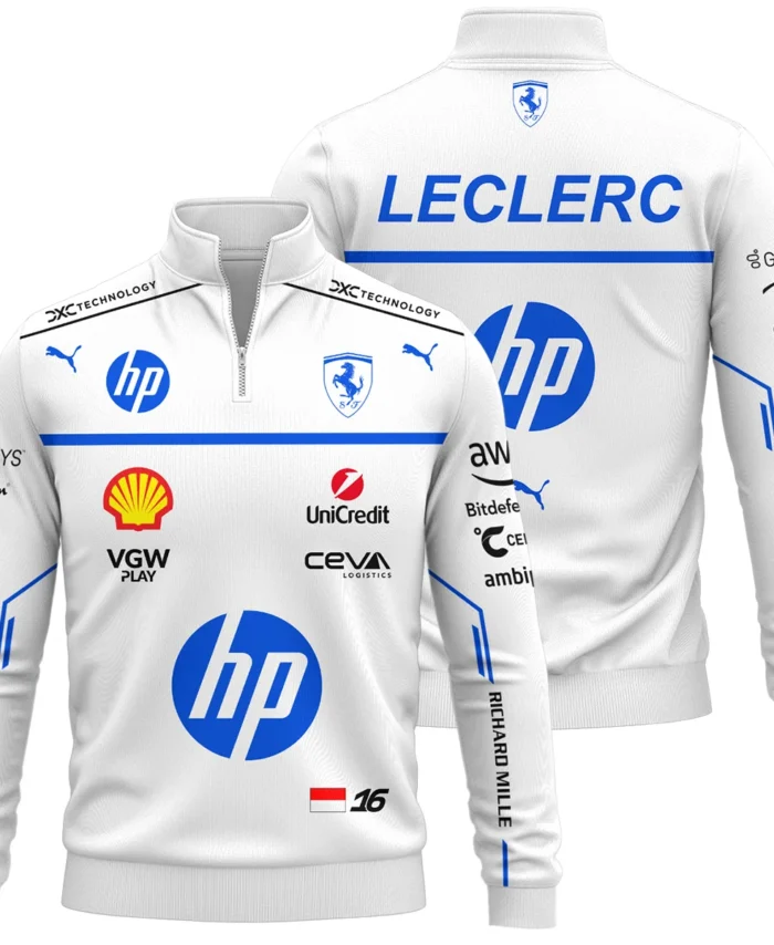 2025 Monaco GP Charles Leclerc Racing Suit Renault F1 Quarter-Zip Sweatshirt BLVACL260825A2QZS