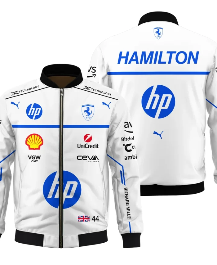 2025 Monaco GP Lewis Hamilton Racing Suit Ferrari F1 Bomber BLVALH180825A2BB