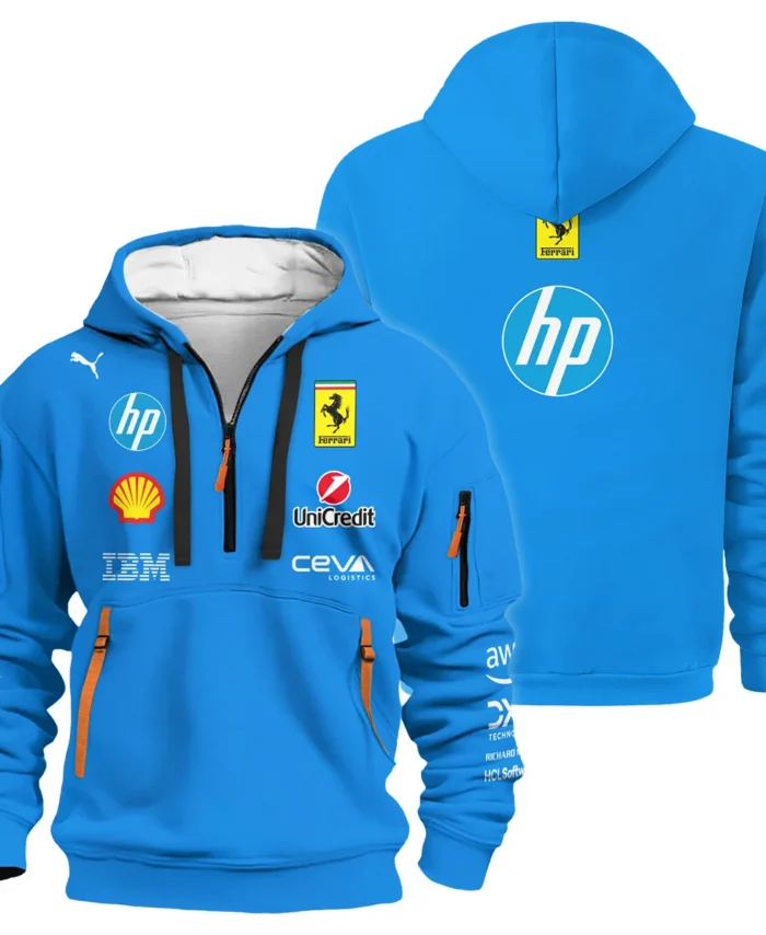 2025 Monza GP Racing Suit Ferrari F1 Hoodie Half Zip BLVAFRR281125A1HDF