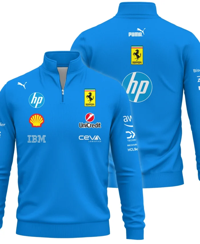2025 Monza GP Racing Suit Ferrari F1 Quarter-Zip Sweatshirt BLVAFRR281125A1QZS