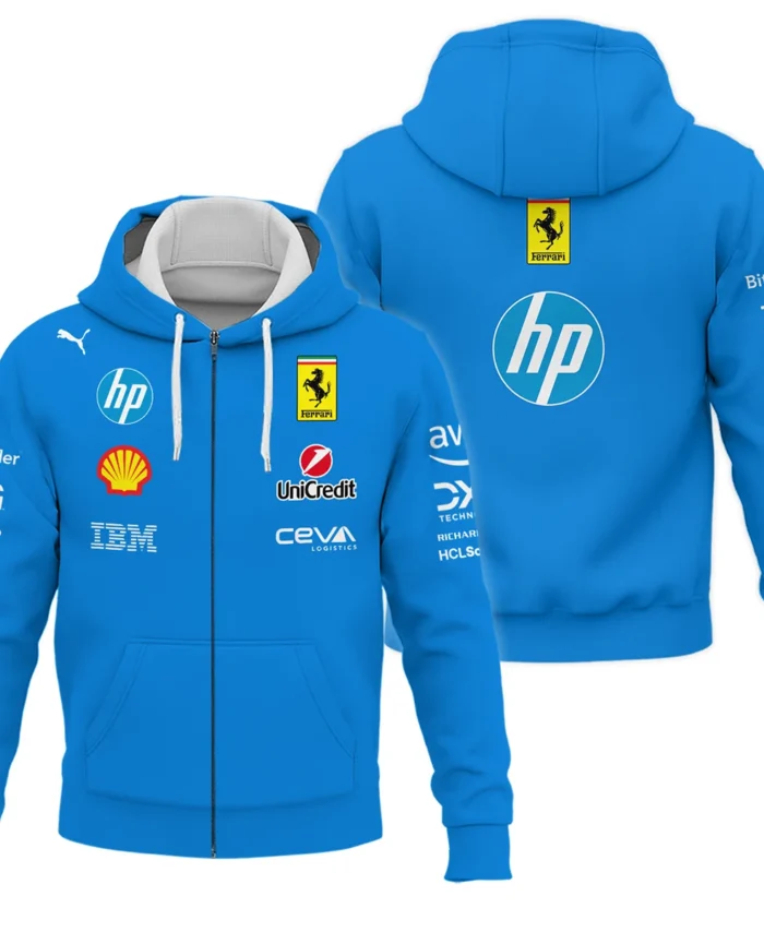 2025 Monza GP Racing Suit Ferrari F1 Zipper Hoodie BLVAFRR281125A1ZHD
