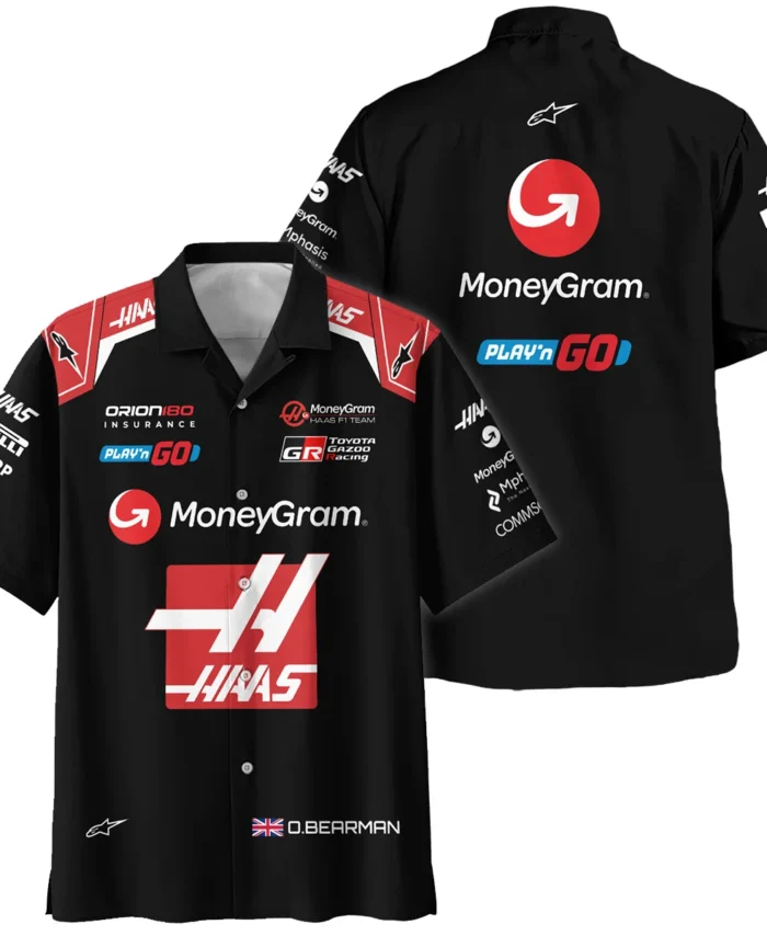 2025 Oliver Bearman Race Suit Haas F1 Team - Hawaiian Shirt BLOB151125A1HW