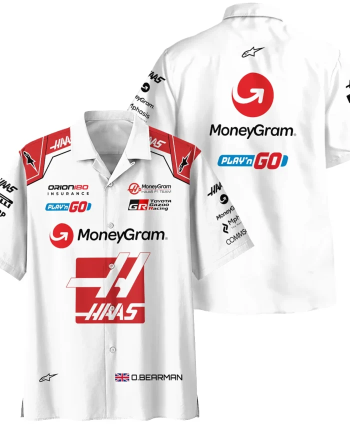 2025 Oliver Bearman Race Suit Haas F1 Team - Hawaiian Shirt BLOB151125A2HW