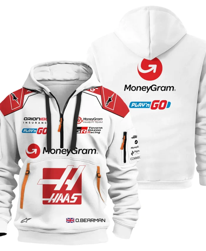 2025 Oliver Bearman Race Suit Haas F1 Team - Hoodie Half Zip BLOB151125A2HDF
