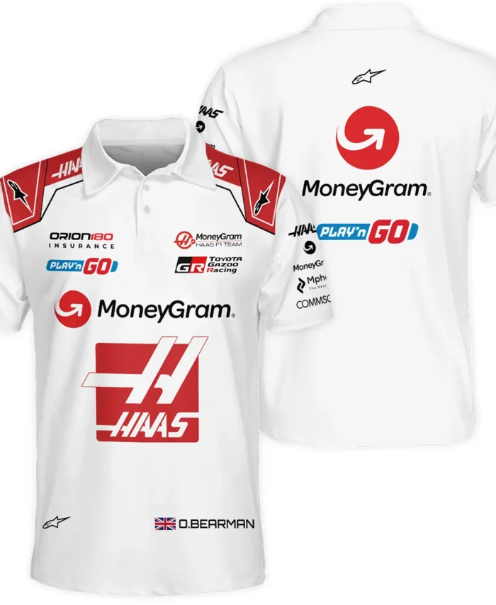 2025 Oliver Bearman Race Suit Haas F1 Team - Polo Shirt BLOB151125A2PL