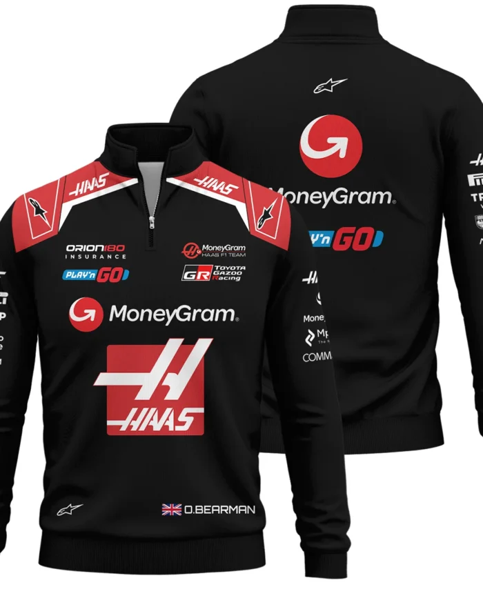 2025 Oliver Bearman Race Suit Haas F1 Team - Quarter-Zip Sweatshirt BLOB151125A1QZS