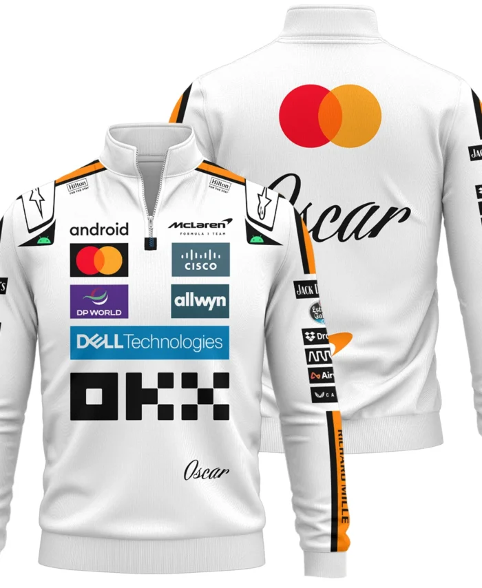 2025 Oscar Piastri Racing Suit McLaren F1 Quarter-Zip Sweatshirt BLVAOP150825A4QZS