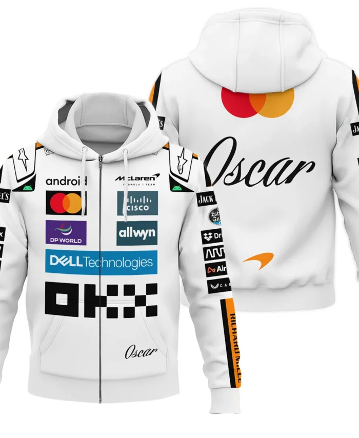2025 Oscar Piastri Racing Suit McLaren F1 Zipper Hoodie BLVAOP150825A4ZHD
