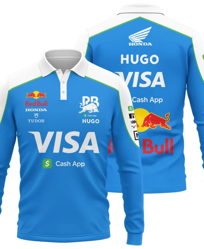 2025 Racing Bulls F1 Race Suit Long Polo Shirt BLVA110725A04RCBLPL