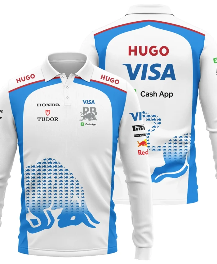 2025 Racing Bulls F1 Team Suit Long Polo Shirt BLVA110725A01RCBLPL