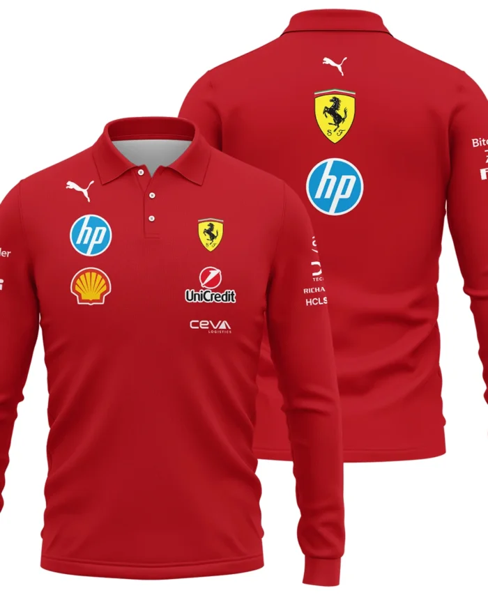 2025 Scuderia Ferrari F1 Special Edition Long Polo Shirt BLFRR4625A3LPL