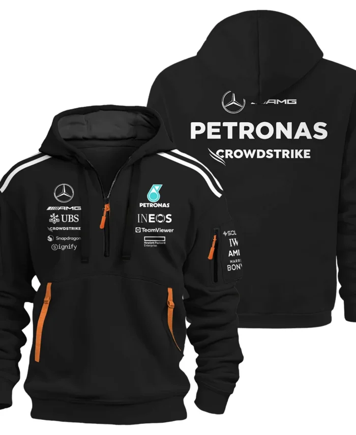 2025 Team Mercedes-AMG Petronas F1 Exclusive Logo Hoodie Half Zip BLMER6525A13HZ