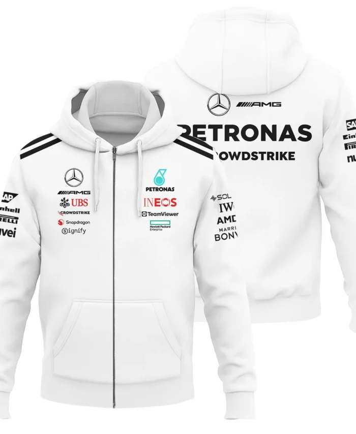 2025 Team Mercedes-AMG Petronas F1 Exclusive Logo Zipper Hoodie BLMER6525A2ZHD
