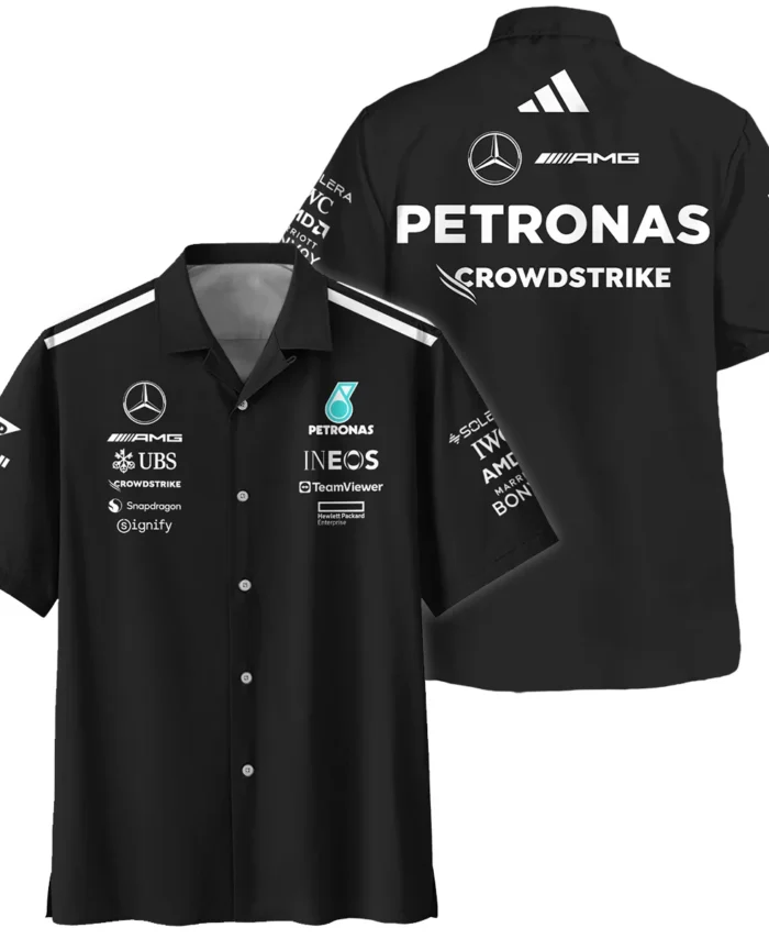 2025 Team Mercedes-AMG Petronas F1 Hawaiian Shirt All Over Prints BLMER6525A1HW