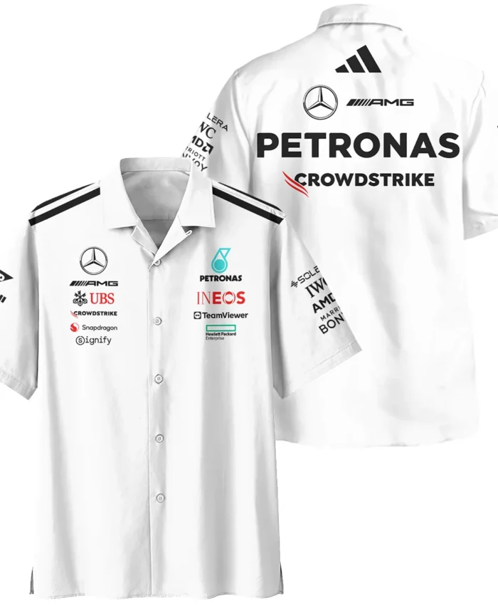 2025 Team Mercedes-AMG Petronas F1 Hawaiian Shirt All Over Prints BLMER6525A2HW