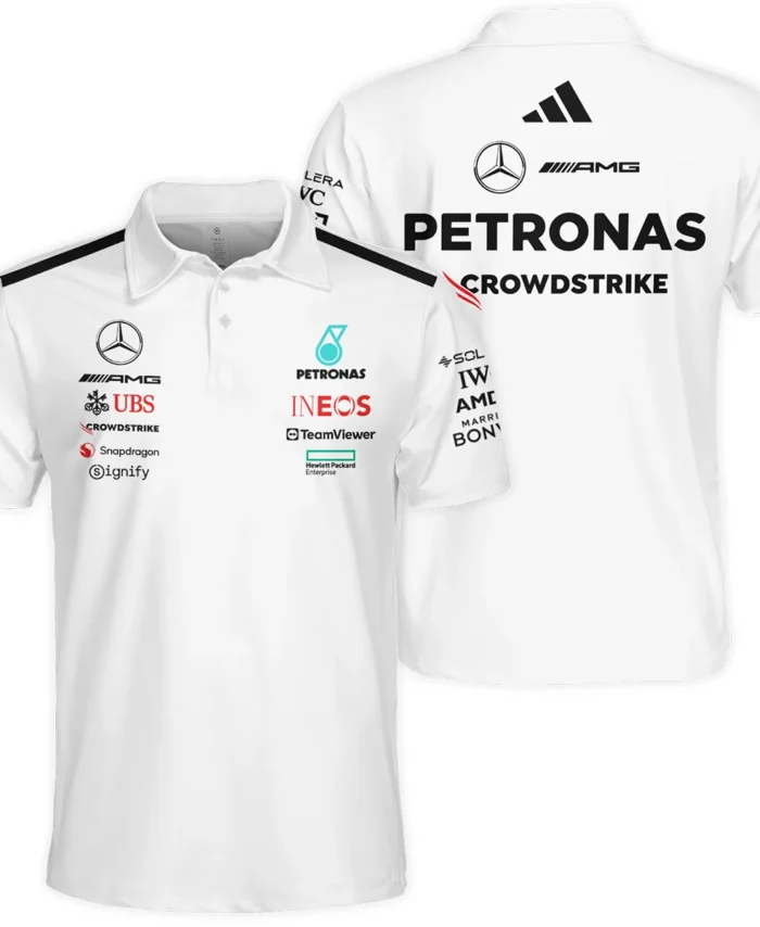 2025 Team Mercedes-AMG Petronas F1 Polo Shirt All Over Prints BLMER6525A2PL