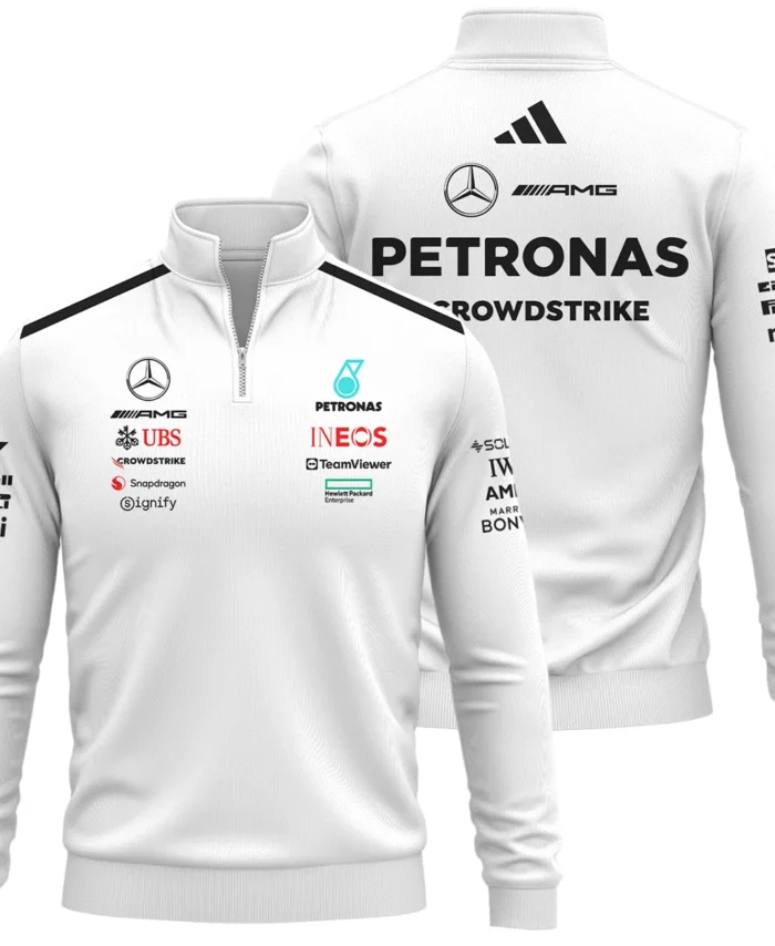 2025 Team Mercedes-AMG Petronas F1 Quarter-Zip Sweatshirt All Over Prints BLMER6525A2QTZ