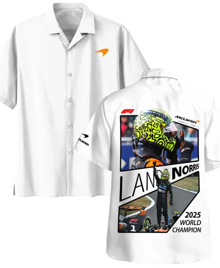 2025 WDC Lando Norris McLaren F1 Team Hawaiian Shirt BLNRWDCA4HW