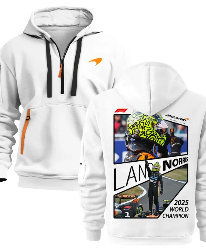 2025 WDC Lando Norris McLaren F1 Team Hoodie Half Zip BLNRWDCA4HDF
