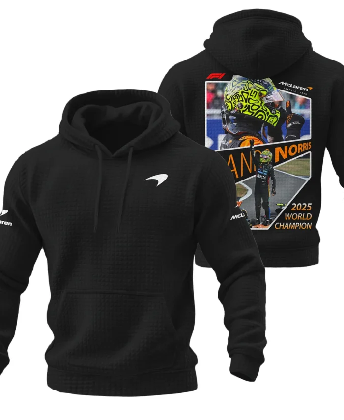 2025 WDC Lando Norris McLaren F1 Team Hoodie Quilted Waffle BLNRWDCA5HQW