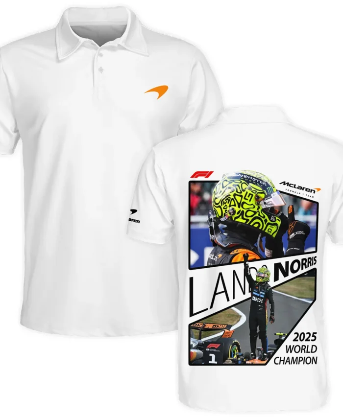 2025 WDC Lando Norris McLaren F1 Team Polo Shirt BLNRWDCA4PL