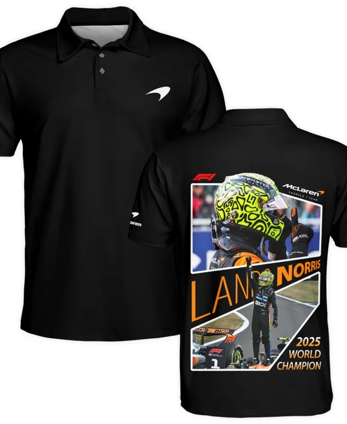 2025 WDC Lando Norris McLaren F1 Team Polo Shirt BLNRWDCA5PL