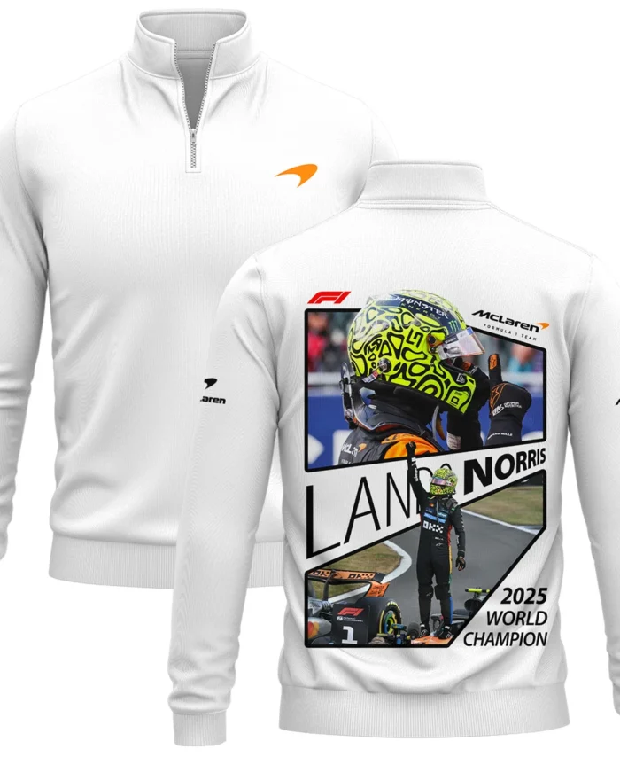 2025 WDC Lando Norris McLaren F1 Team Quarter-Zip Sweatshirt BLNRWDCA4QZS