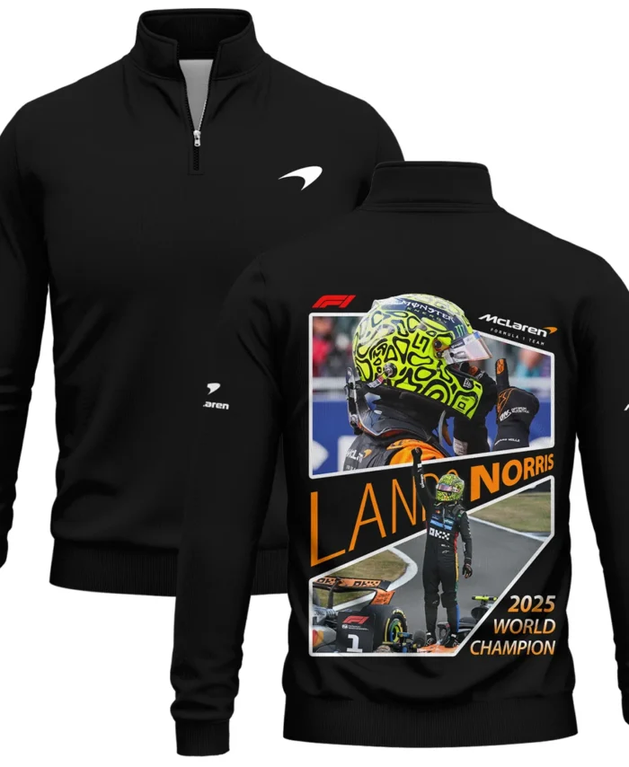 2025 WDC Lando Norris McLaren F1 Team Quarter-Zip Sweatshirt BLNRWDCA5QZS