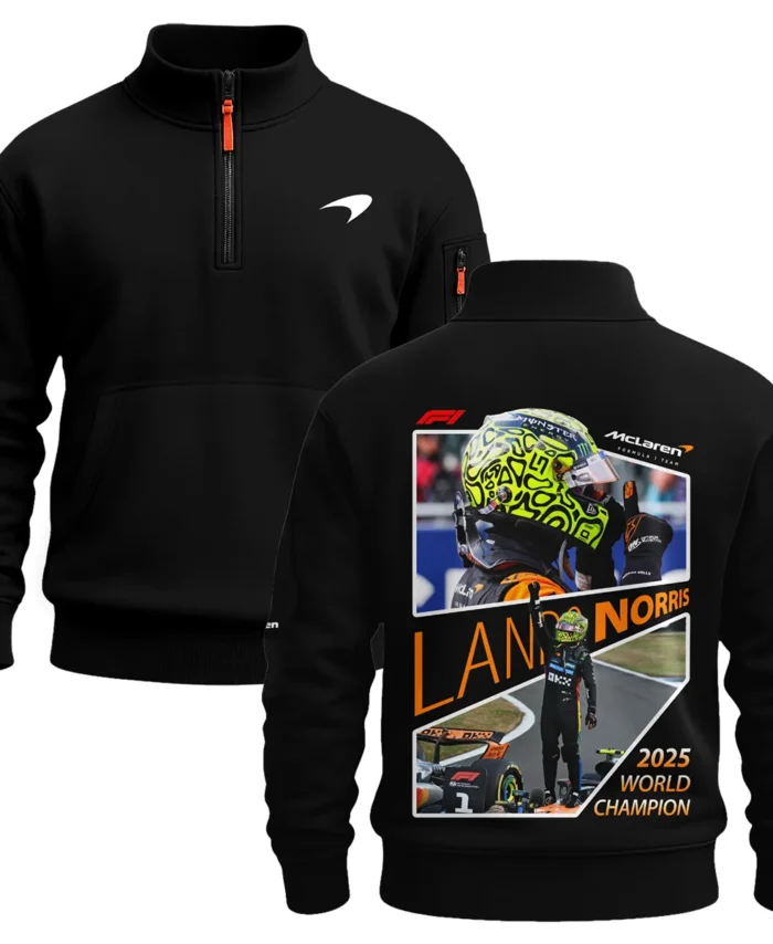 2025 WDC Lando Norris McLaren F1 Team Sweatshirt Zipper BLNRWDCA5SHZ