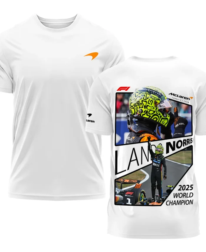 2025 WDC Lando Norris McLaren F1 Team T-Shirt BLNRWDCA4TS