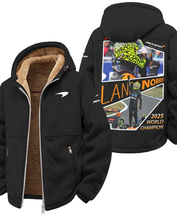 2025 WDC Lando Norris McLaren F1 Team Winter Fleece Jacket BLNRWDCA5WFJ