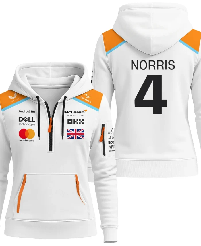 2025 White Exclusive Unisex Hoodie Half Zipper BLF120625A6HDF