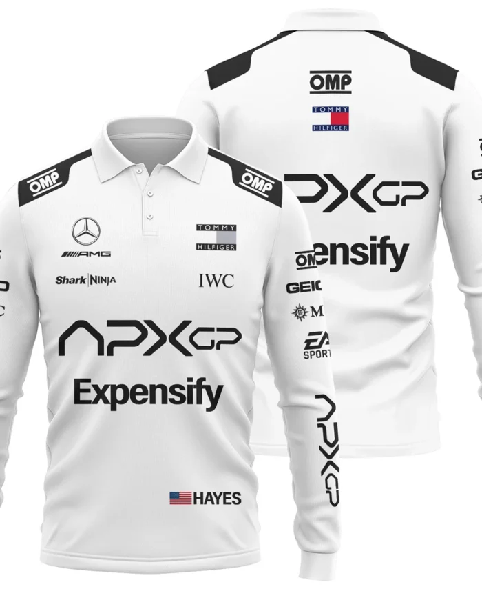 2025 White Version For Racing Fan Exclusive Long Polo Shirt BLF116625A1LPL