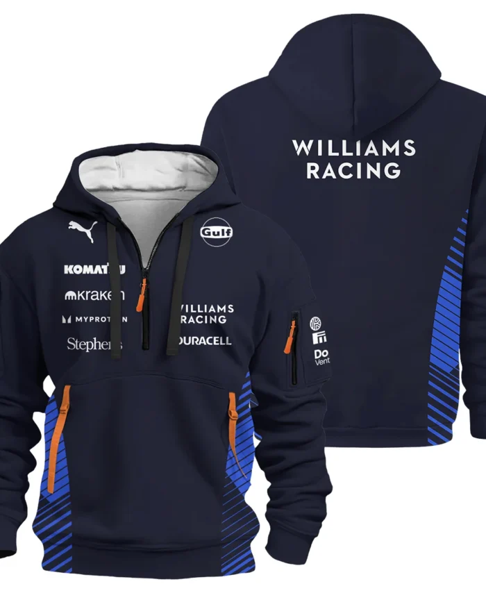2025 Williams F1 Team Suit Hoodie Half Zipper BLVA080725A01WILHDF