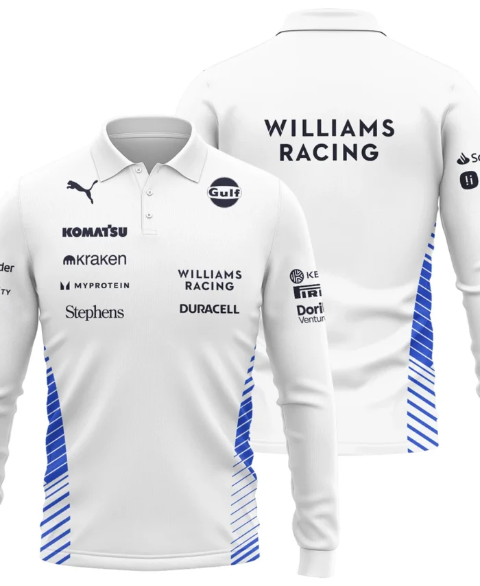 2025 Williams F1 Team Suit Long Polo Shirt BLVA080725A02WILLPL