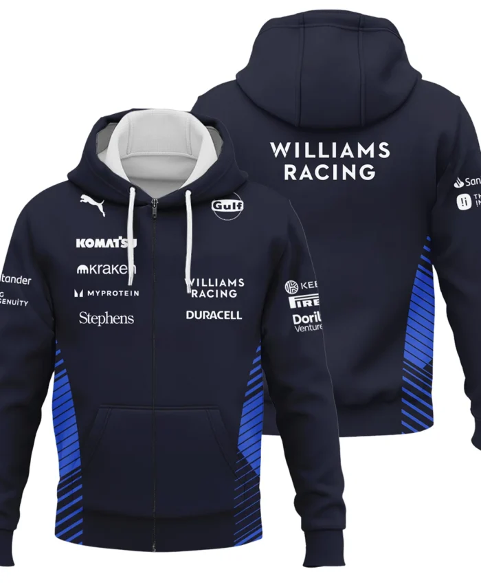 2025 Williams F1 Team Suit Zipper Hoodie BLVA080725A01WILZHD