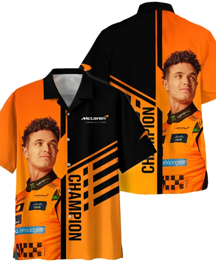 2025 World Champion Lando Norris McLaren F1 Team Hawaiian Shirt BLNRWDCA3HW