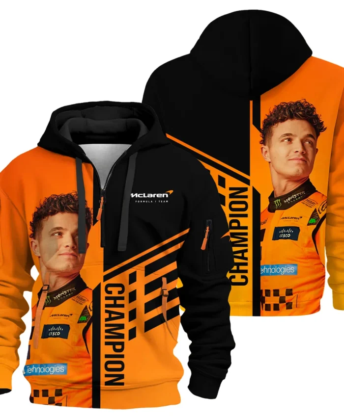 2025 World Champion Lando Norris McLaren F1 Team Hoodie Half Zip BLNRWDCA3HDF
