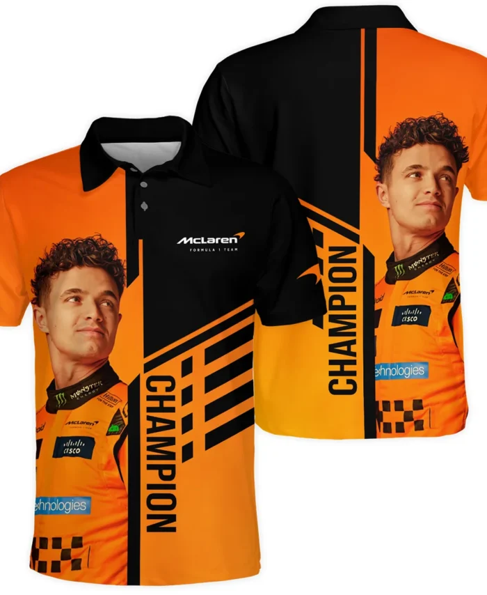 2025 World Champion Lando Norris McLaren F1 Team Polo Shirt BLNRWDCA3PL