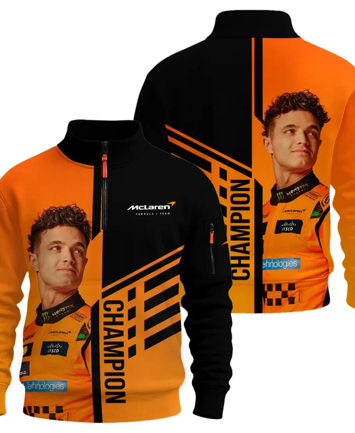 2025 World Champion Lando Norris McLaren F1 Team Sweatshirt Zipper BLNRWDCA3SHZ