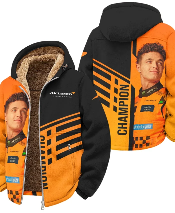 2025 World Champion Lando Norris McLaren F1 Team Winter Fleece Jacket BLNRWDCA3WFJ