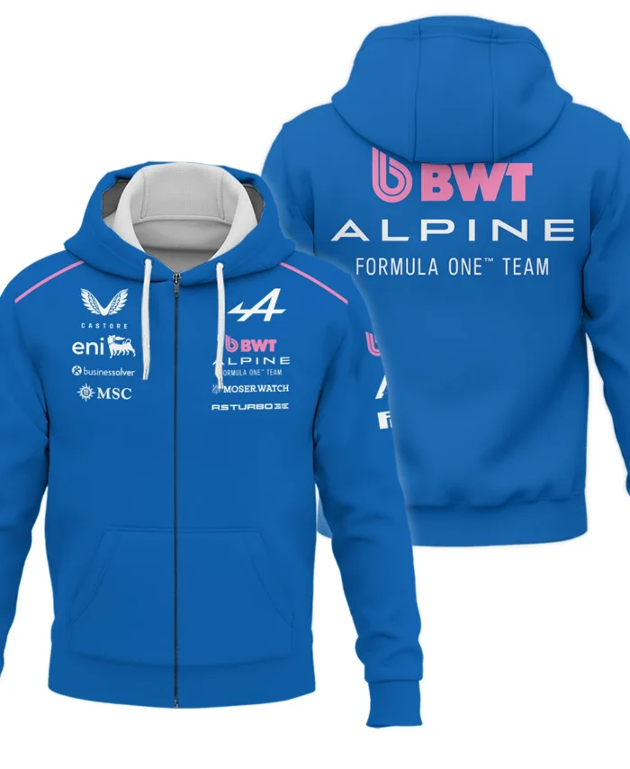 2026 Alpine F1 Teamwear Zipper Hoodie BLVAALP020226A01ZHD