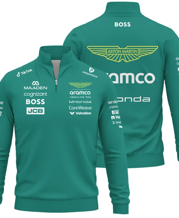 2026 Aston Martin F1 Teamwear Quarter Zip Sweatshirt BLVAAM12226A1QZS