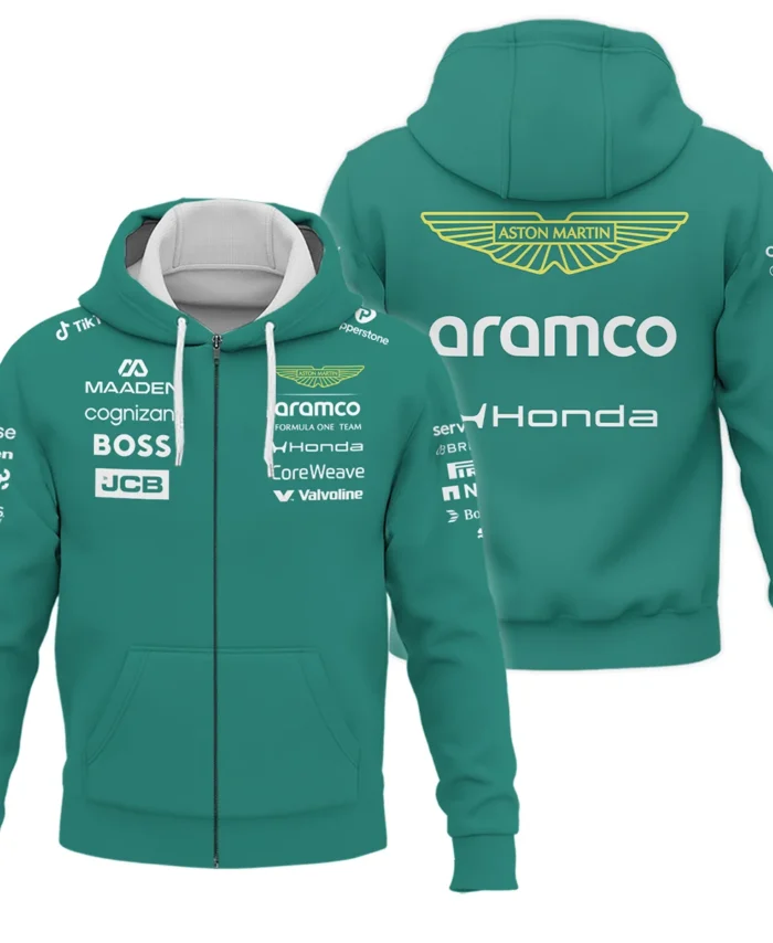 2026 Aston Martin F1 Teamwear Zipper Hoodie BLVAAM12226A1ZHD