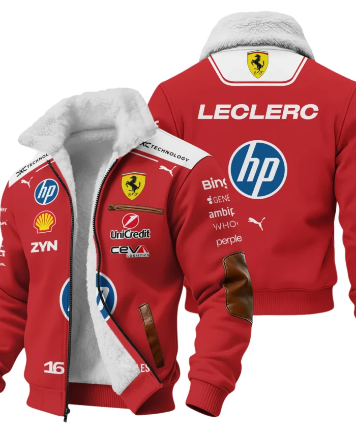 2026 Charles Leclerc Ferrari F1 Teamwear Fleece Jacket BLVAFRR2226A1FJ