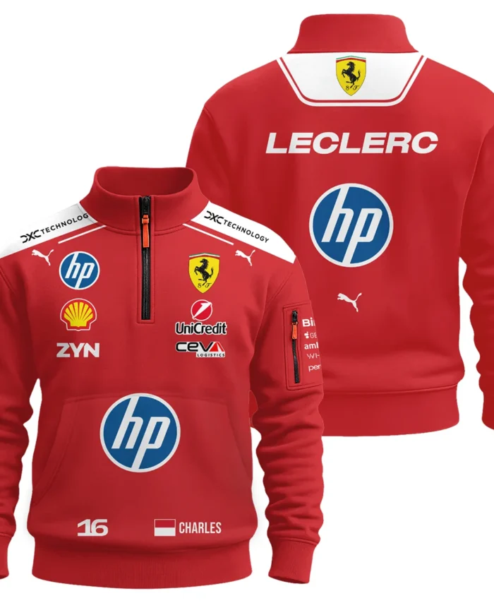 2026 Charles Leclerc Ferrari F1 Teamwear Sweatshirt Zipper BLVAFRR2226A1SHZ