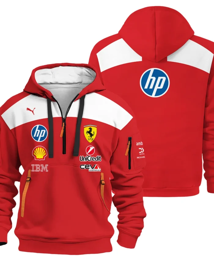 2026 Ferrari F1 Teamwear Hoodie Half Zip BLVAFRR2226A5HDF